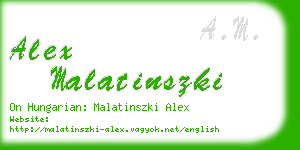 alex malatinszki business card